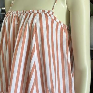 Abercrombie & Fitch White and Brown Striped Dress.